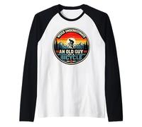 Never Underestimate an Old Guy On A Bicycle Retro Cycling Raglan Baseball Tee