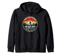 Never Underestimate An Old Guy On A Bicycle Retro Cycling Zip Hoodie