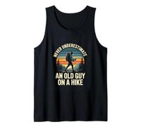 Never Underestimate an Old Guy On A Hike Retro Hiking Dad Tank Top