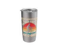 Never Underestimate an Old Guy On an E-Bike Biking Mens Stainless Steel Insulated Tumbler