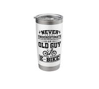 Never Underestimate an Old Guy On an E-Bike Cyclist Bicycle Stainless Steel Insulated Tumbler
