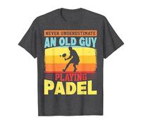 Never Underestimate an Old Guy Playing Padel T-Shirt, Men, Dark Heather Grey, XX-Large