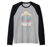 Never Underestimate an Old Guy with Strong Legs Cycling Raglan Baseball Tee