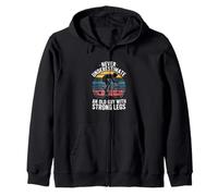 Never Underestimate An Old Guy With Strong Legs Cycling Zip Hoodie