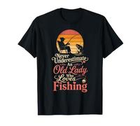 Never Underestimate an Old Lady Who Loves Fishing Gift T-Shirt
