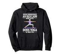 Never Underestimate An Old Lady Who Still Does Yoga 70s Yogi Pullover Hoodie