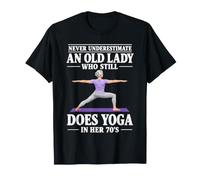 Never Underestimate an Old Lady Who Still Does Yoga 70s Yogi T-Shirt
