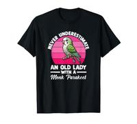 Never Underestimate an Old Lady with A Monk Parakeet Value Graphic T-Shirt