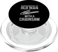 Never Underestimate An Old Man Arborist Woodworker Chainsaw PopSockets PopGrip for MagSafe