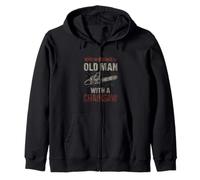 Never Underestimate An Old Man Arborist Woodworker Chainsaw Zip Hoodie