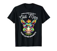 Never Underestimate An Old Man Donkey Sunglasses Donkeys T-Shirt