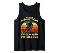 Never Underestimate an Old Man Ice Hockey Tank Top