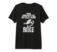 Never Underestimate an Old man on a Bike in the Jump Premium T-Shirt