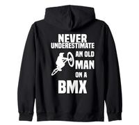 Never underestimate an old man on a BMX bike in the jump Zip Hoodie