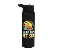 Never Underestimate an Old man on a Jet ski - Jetski Grandpa Stainless Steel Insulated Water Bottle