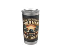 Never Underestimate an Old Man on a Skateboard Skateboarding Stainless Steel Insulated Tumbler