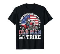 never underestimate an old man on a trike American flag T-Shirt