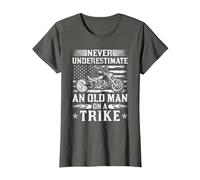 Never Underestimate an Old Man On A Trike Motorcycle T-Shirt, Women, Asphalt Grey, XX-Large