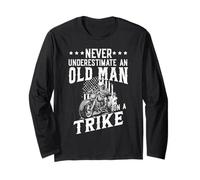 never underestimate an old man on a trike skeleton Triker Long Sleeve T-Shirt