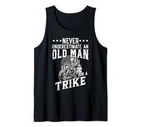 never underestimate an old man on a trike skeleton Triker Tank Top