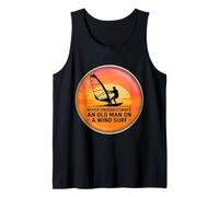 Never Underestimate an Old Man On A Wind Surf Windsurfer Men Tank Top
