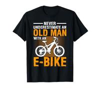 Never Underestimate An Old Man On An Electric Bicycle E-Bike T-Shirt
