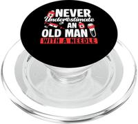Never Underestimate An Old Man Phlebotomy Phlebotomist PopSockets PopGrip for MagSafe