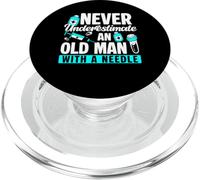Never Underestimate An Old Man Phlebotomy Phlebotomist PopSockets PopGrip for MagSafe