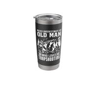 Never Underestimate an Old Man Sporting Clays Clay Shooting Stainless Steel Insulated Tumbler