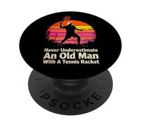 Never Underestimate An Old Man Tennis Player Sport PopSockets Adhesive PopGrip