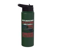 Never Underestimate an Old Man Who is A Submarine Veteran Stainless Steel Insulated Water Bottle