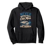 Never Underestimate An Old Man Who Is Also A Civil Engineer Pullover Hoodie