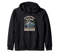 Never Underestimate An Old Man Who Is An Engineer Zip Hoodie