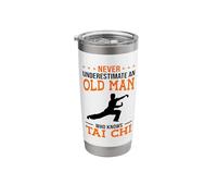 Never Underestimate an Old Man Who Knows Tai Chi Fighter Stainless Steel Insulated Tumbler