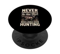 Never Underestimate An Old Man Who Loves Deer Hunting PopSockets Adhesive PopGrip