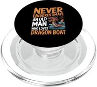 Never Underestimate An Old Man Who Loves Dragon Boat PopSockets PopGrip for MagSafe