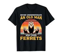 Never Underestimate An Old Man Who Loves Ferrets Ferret T-Shirt
