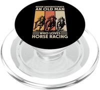 Never Underestimate An Old Man Who Loves Horse Racing Funny PopSockets PopGrip for MagSafe