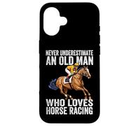Never Underestimate An Old Man Who Loves Horse Racing Horses Case for iPhone 16