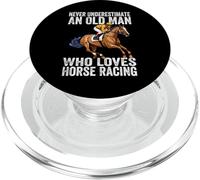 Never Underestimate An Old Man Who Loves Horse Racing Horses PopSockets PopGrip for MagSafe