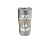 Never Underestimate an Old Man Who Loves Penguins Stainless Steel Insulated Tumbler
