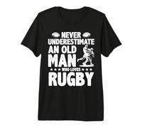 Never Underestimate an Old Man Who Loves Rugby Premium T-Shirt