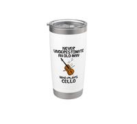 Never Underestimate an Old Man Who Plays Cello Funny Stainless Steel Insulated Tumbler