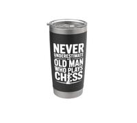 Never Underestimate an Old Man Who Plays Chess Stainless Steel Insulated Tumbler
