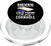 Never Underestimate An Old Man Who Plays Cornhole Lover PopSockets PopGrip for MagSafe