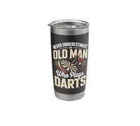 Never Underestimate an Old Man Who Plays Darts Stainless Steel Insulated Tumbler