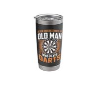 Never Underestimate an Old Man Who Plays Darts Stainless Steel Insulated Tumbler