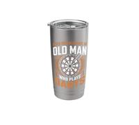 Never Underestimate an Old Man Who Plays Darts Stainless Steel Insulated Tumbler