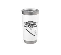 Never Underestimate an Old Man Who Plays Oboe, Oboist Funny Stainless Steel Insulated Tumbler