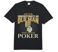 Never Underestimate an Old Man Who Plays Poker - Card Player Comfort Colors Adult Heavyweight T-Shirt